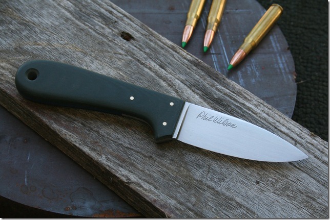 3.5 inch Smoke Creek Drop Point with 
					Black Canvas Micarta handle and CPM 10v blade